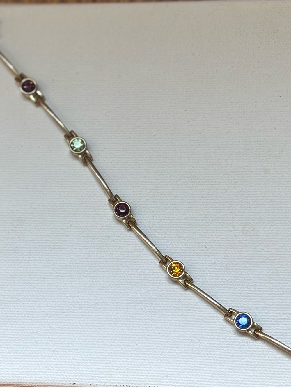 Gold-Tone Multi-Stone Bracelet - Colorful Gem Accents
